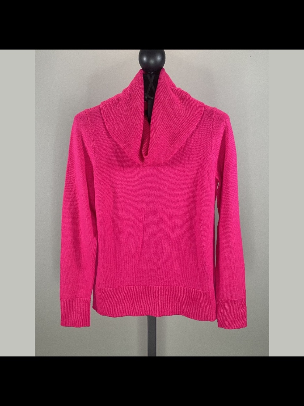 Talbots Sweater Womens XS pink merino wool knit pull over cowl neck preppy